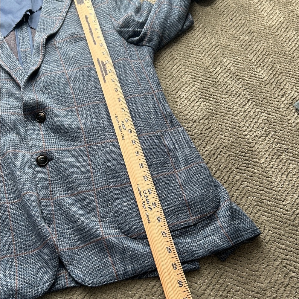 Peter Millar Holden Slim-Fit Checked Wool, Silk and Linen-Blend Blazer Blue 44R - Picture 13 of 13